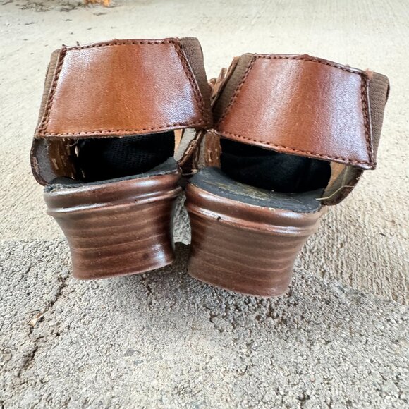 RIEKER WOMEN'S BROWN TAN ANTI-STRESS WOVEN LEATHER SLINGBACK SANDALS - Picture 6 of 10